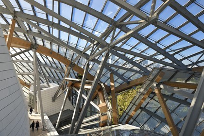 France, Paris (75), la Fondation Louis Vuitton de l'architecte Frank Gehry (Demande d'autorisation nécessaire avant publication)