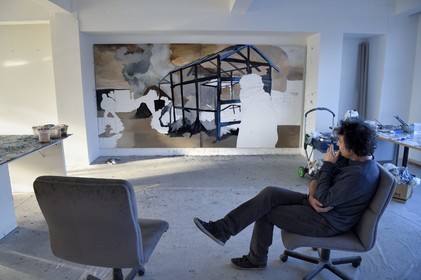 France, Val-de-Marne, Yvry-sur-Seine, Workshop of Fred Kleinberg, work for the exhibition Odyssée (Odyssey)