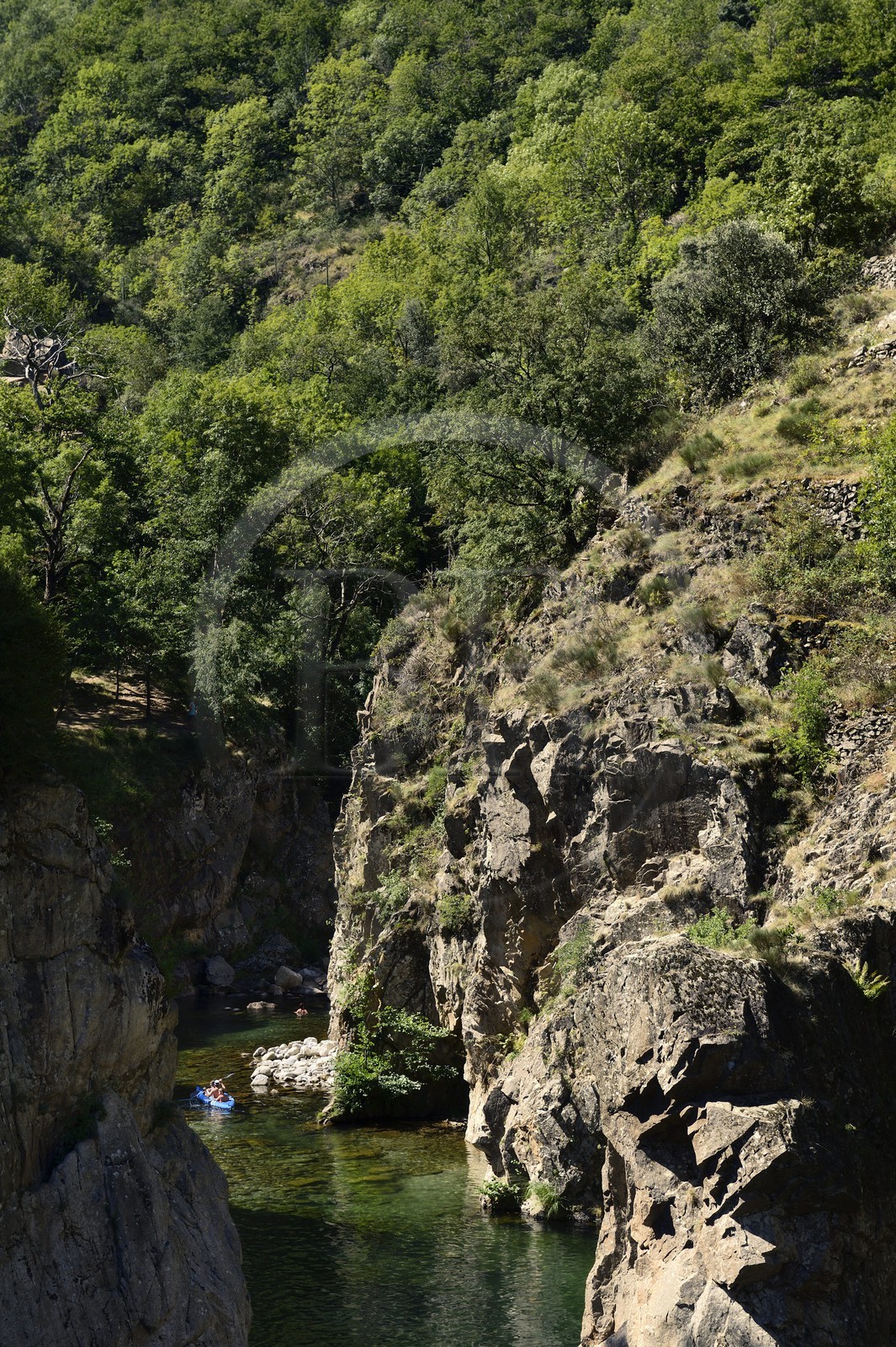 France, Ardèche (07), Parc Naturel Régional des Monts d'Ardèche, Thueyts, la haute-vallée de la rivière Ardèche