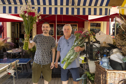 France, Alpes-Maritimes, Nice, listed as World Heritage by UNESCO, Old Nice, the Cours Saleya market, the florists Jean Patrice and Clément Mége