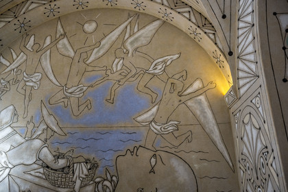 France, Alpes-Maritimes (06), Villefranche-sur-Mer, la chapelle Saint-Pierre propriété de la prud’homie des pêcheurs et décorée par Jean Cocteau