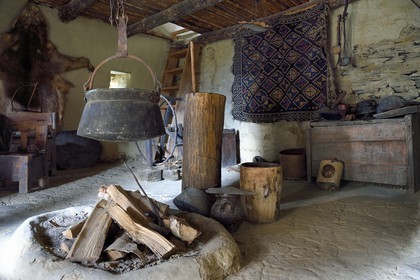 Georgia, Kakheti, Tusheti region, Omalo, the fortress of Keselo in Zemo (upper) Omalo served as a refuge for locals in wartime, inside of a medieval fortified tower