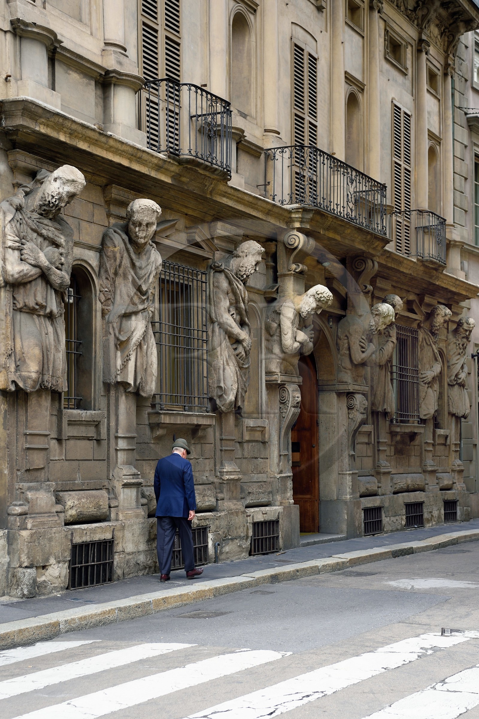 Italy, Lombardy, Milan, atlantean of Casa Degli Omenoni