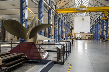 France, Finistère, Brest, the Capucins eco-district, the Ateliers, former mechanical workshops of the Arsenal, propeller of the helicopter-carrying cruiser La Jeanne d'Arc