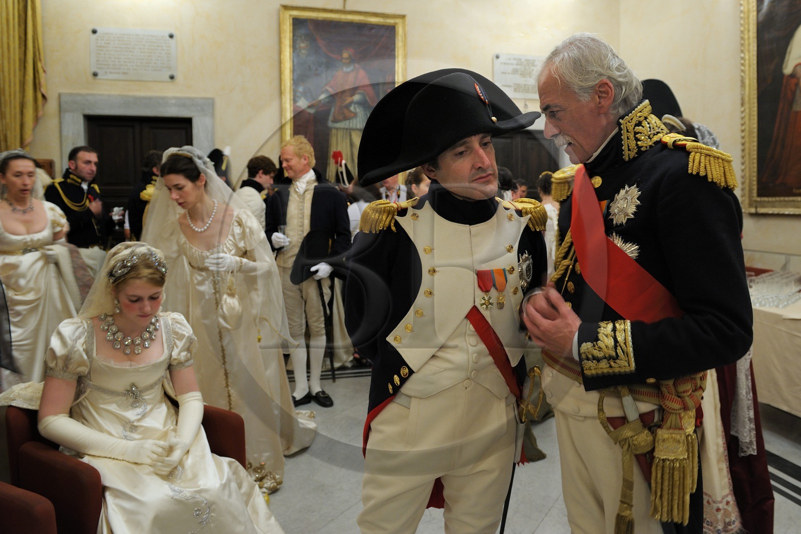 Italie, Ligurie, Sarzana, Napoleon Festival, reception officielle de Napoleon Bonaparte et de sa suite à l'Hotel de Ville
