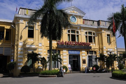 Vietnam, Haiphong, the colonial style train station