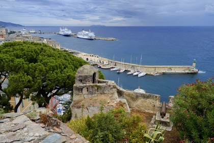 France, Haute Corse, Bastia, view of the harbor from the Citadel