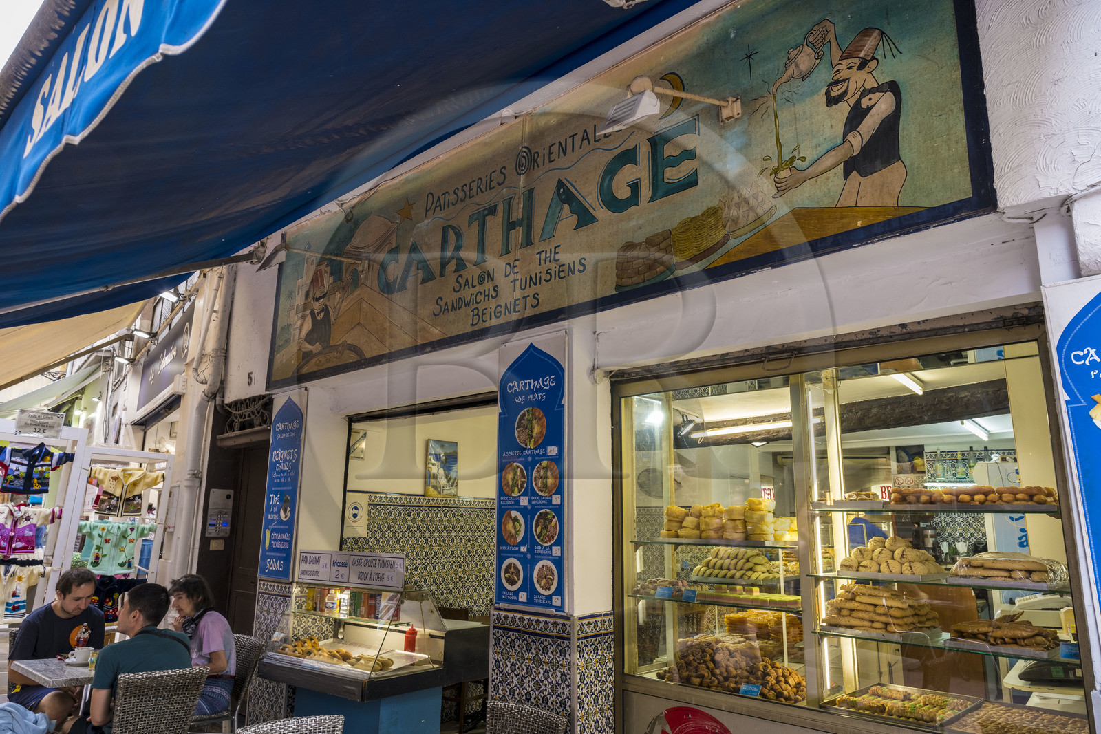 France, Alpes-Maritimes (06), Nice classée Patrimoine Mondial de l'UNESCO, le Vieux Nice, restaurant tunisien Le Carthage rue Saint Francois
