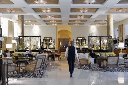 Italie, Lombardie, Milan, Quadrilatère de la Mode (Quadrilatero della moda), lobby du Four Seasons Hotel Milano