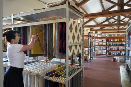 France, Var, Presqu'ile de Saint Tropez, Cogolin, the Manufacture Cogolin has been manufacturing rugs since 1924, archiving the collection of samples