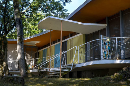 France, Charente-Maritime (17), Royan, villa du quartier résidentiel du Parc, villa Boomerang construite en 1959 par l'architecte P. Marmouget