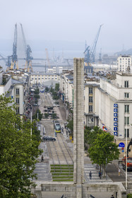 France, Finistère, Brest, Rue de Siam which goes down to the port