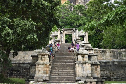 Sri Lanka, North Western Province, the citadel of Yapahuwa staircase, ephemeral capital of the country in the13th century