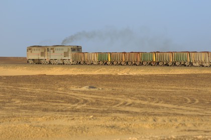Egypt, Libyan Desert, the only western desert train, connects the Bahareyya Iron Mine to Cairo
