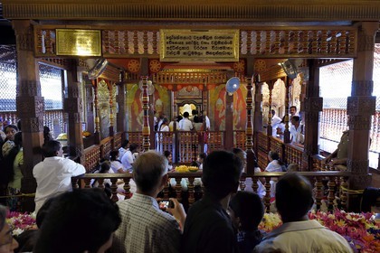 Sri Lanka, center province, Kandy, Temple of the Buddha Tooth (Sri Dalada Maligawa), Shrine room, the tooth is kept in a golden reliquary in the shape of a dagoba