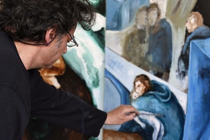 France, Val-de-Marne, Yvry-sur-Seine, Workshop of Fred Kleinberg, work for the exhibition Odyssée (Odyssey)