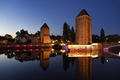 France, Bas Rhin, Strasbourg, old town listed as World Heritage by UNESCO, Petite France District, defensive towers of the covered bridges