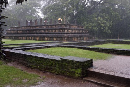 Sri Lanka, North Central province, Polonnaruwa, the former capital of the country (11th to 13th century) listed as World Heritage by UNESCO, Council Chamber (Raja Sabahawa) dating from the 12th century