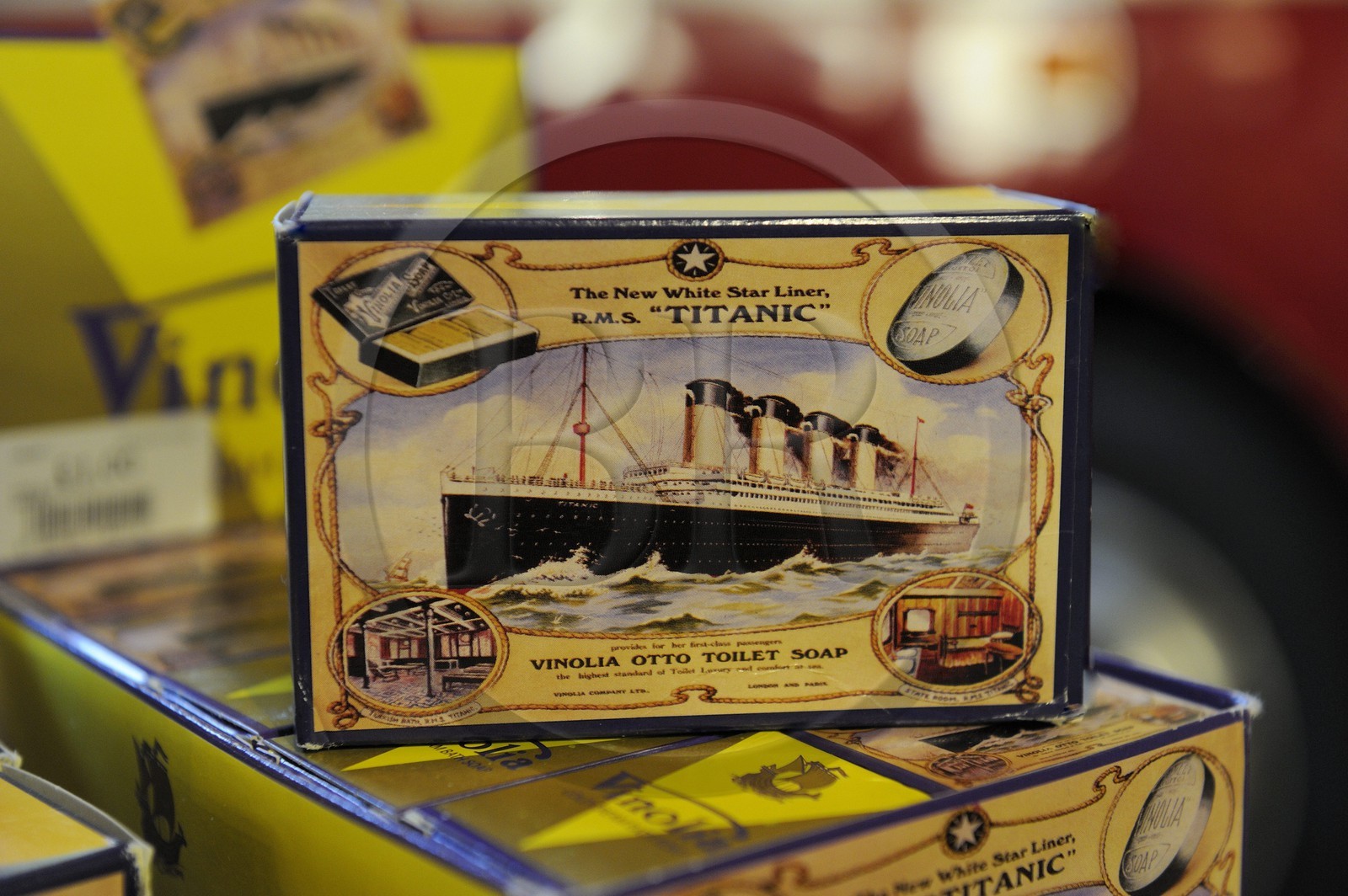 Royaume-Uni, Irlande du Nord, Cultra près de Belfast, Ulster Folk and Transport Museum, savon siglé RMS Titanic