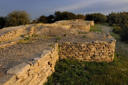 France, Herault, near Lunel, Oppidum of Ambrussum on the Via Domitia, surrounding wall of the third century BC cleared on 650 meters and flanked by twenty-five towers
