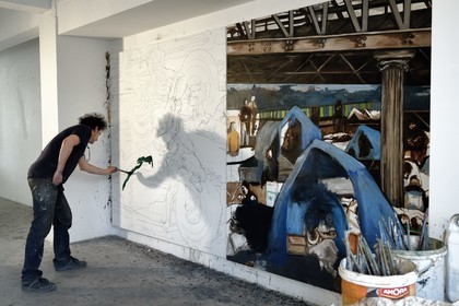 France, Val-de-Marne, Yvry-sur-Seine, Workshop of Fred Kleinberg, work for the exhibition Odyssée (Odyssey)