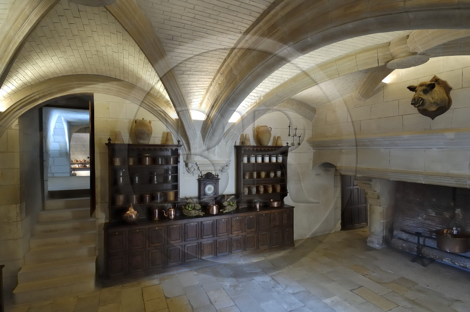 France, Indre-et-Loire (37), château de Chenonceau, les cuisines