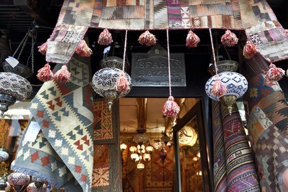 Bosnia and Herzegovina, Sarajevo, Bascarsija district in the old town, the Isfahan Bazar, carpet dealer in Saraci street