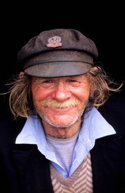 France, Manche (50), îles Chausey, portrait d'un ancien marin