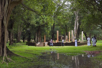 Sri Lanka, Sri Lanka, North Central Province, Anuradhapura archeological site listed as World Heritage by UNESCO, former capital of Sri Lanka at 3rd century BC, ruins at Mahamevnawa Park