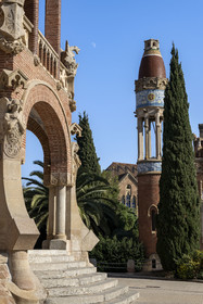 Spain, Catalonia, Barcelona, El Guinardo district, former Hospital de la Santa Creu i de Sant Pau listed as UNESCO World Heritage, modernist style by architect Domenech i Montaner, today a museum and a cultural center, Saint Cosme and Saint Damien operating theatre building (Sant Cosme i Sant Damia)