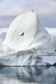 Groenland, cote ouest, baie de Disko, Ilulissat, fjord glacé classé Patrimoine Mondial de l'UNESCO qui est l’embouchure maritime du glacier Sermeq Kujalleq
