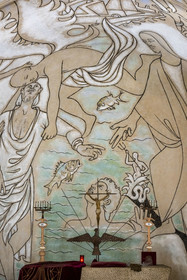 France, Alpes-Maritimes (06), Villefranche-sur-Mer, la chapelle Saint-Pierre propriété de la prud’homie des pêcheurs et décorée par Jean Cocteau