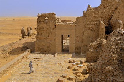 Egypt, Libyan Desert, El Dush South of Kharga Oasis, temple built during the Ptolemaic Empire dedicated to Isis and Osiris in the Roman Fort