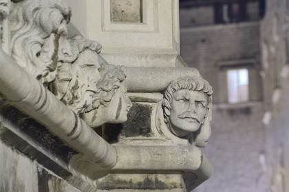 Croatie, Dalmatie, côte dalmate, Sibenik, cathédrale Saint-Jacques classée Patrimoine Mondial de l' UNESCO, frise de portraits