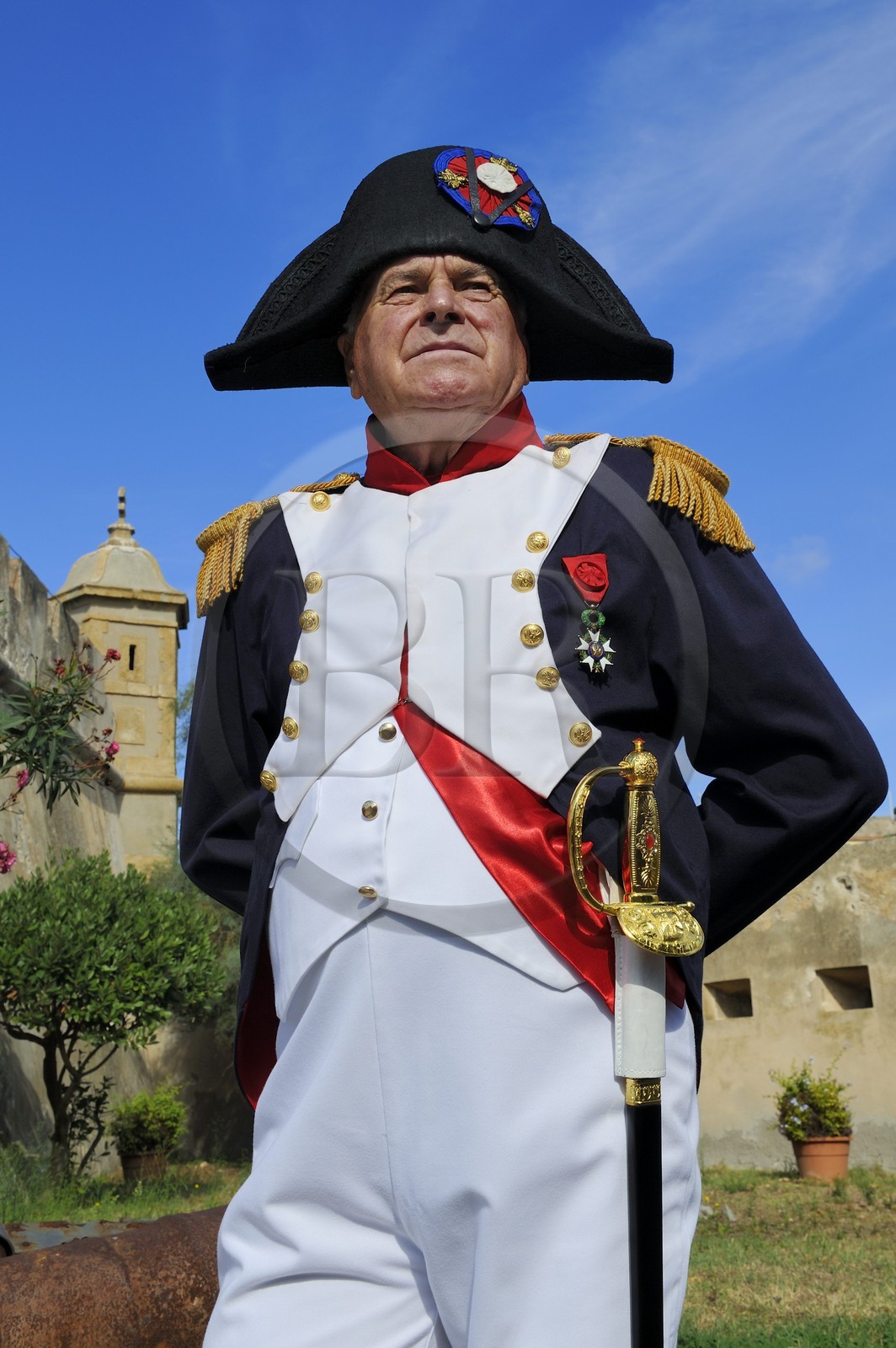 Italy, Tuscany, Elba Island, Portoferraio, in the shoes of Napoleon, each year beginning of May they celebrate the arrival of Napoleon with a reconstruction