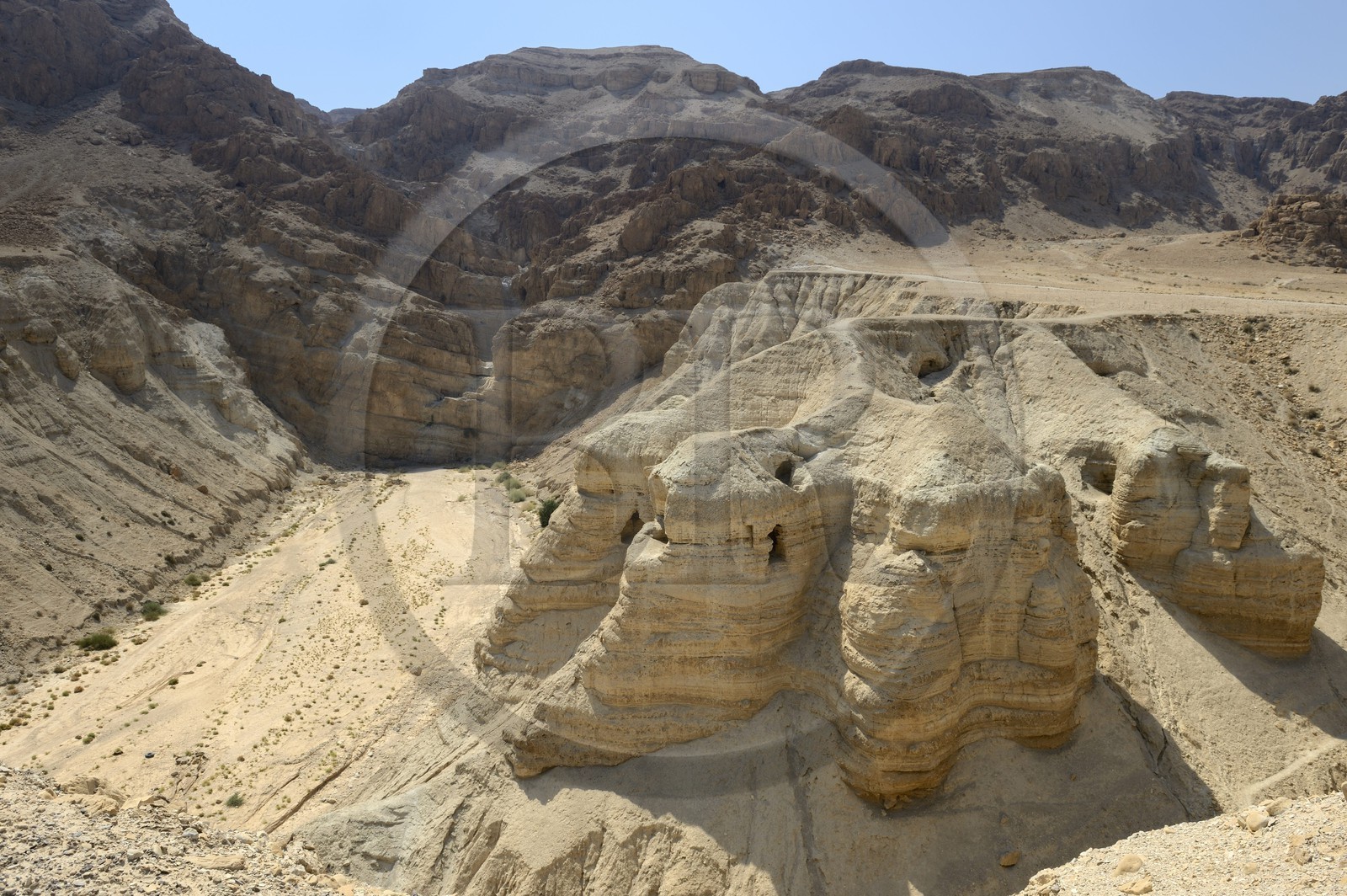 Israel, Cisjordanie, Qumran National Park, grottes dans lesquelles on a retrouvé les  manuscrits de la mer Morte