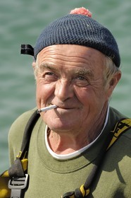 France, Manche, Iles Chausey, fisherman Frederic Legrand, nicknamed Fredo