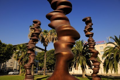 France, Herault, Montpellier, place of Europe, Point of view from the artiste Tony Cragg (2007)