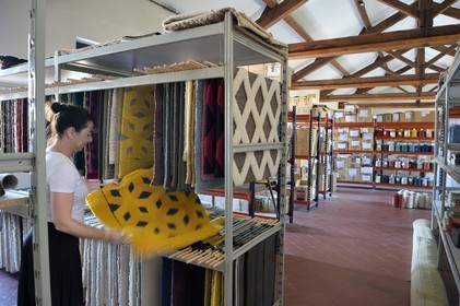 France, Var, Presqu'ile de Saint Tropez, Cogolin, the Manufacture Cogolin has been manufacturing rugs since 1924, archiving the collection of samples