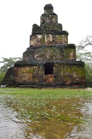 Sri Lanka,  North Central province, Polonnaruwa, the former capital of the country (11th to 13th century) listed as World Heritage by UNESCO, terrace of the Tooth Relic (Dala Badjuwa), Satmahal Prasada stupa of the 12th century