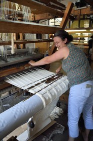 France, Var, Presqu'ile de Saint Tropez, Cogolin, the Manufacture Cogolin has been making rugs since 1924, most of them are woven by length on 19th century Jacquard hand looms