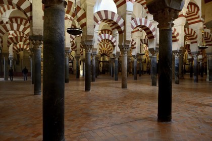 Spain, Andalusia, Cordoba, historical center listed as World Heritage by UNESCO, Mezquita, the Mosque cathedral, the forest of arches and colonnades illustrates the monumentality of the Umayyad Art of Cordoba