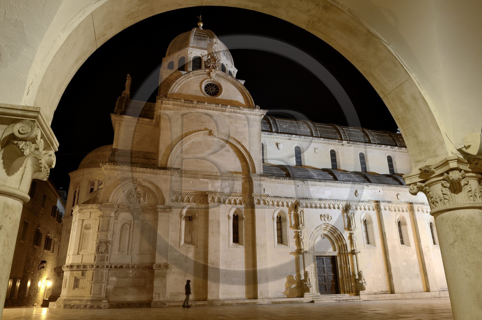 Croatie, Dalmatie, côte dalmate, Sibenik, cathédrale Saint-Jacques classée Patrimoine Mondial de l' UNESCO