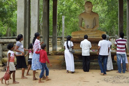 Sri Lanka, Sri Lanka, North Central Province, Anuradhapura archeological site listed as World Heritage by UNESCO, former capital of Sri Lanka at 3rd century BC, Samadhi Buddha statue at Mahamevnawa Park