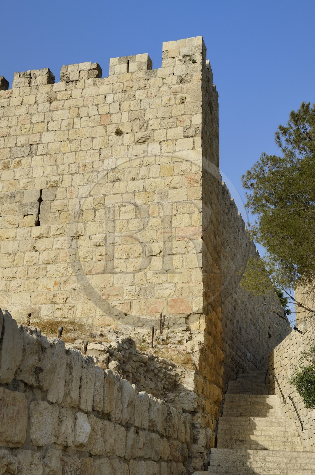 Israel, Jérusalem, ville sainte, vieille-ville classée Patrimoine Mondial de l'UNESCO, Mont Sion, les remparts de la ville