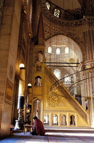 Turquie, Istanbul, centre historique classé Patrimoine Mondial de l'UNESCO, quartier de Sultanahmet, la mosquée Sultan Ahmet Camii (Mosquée Bleue)