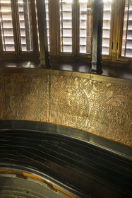 Spain, Catalonia, Barcelona, the Güell Palace (Palau Güell) built between 1886 and 1891 by the Catalan modernist architect Antoni Gaudi, a UNESCO World Heritage site, bench in the smoking room