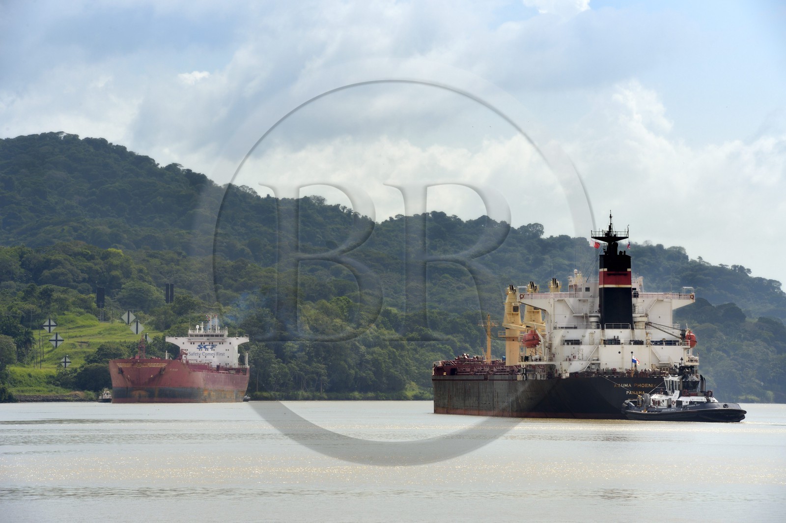 Panama, Canal de Panama à Gamboa, cargo Panamax