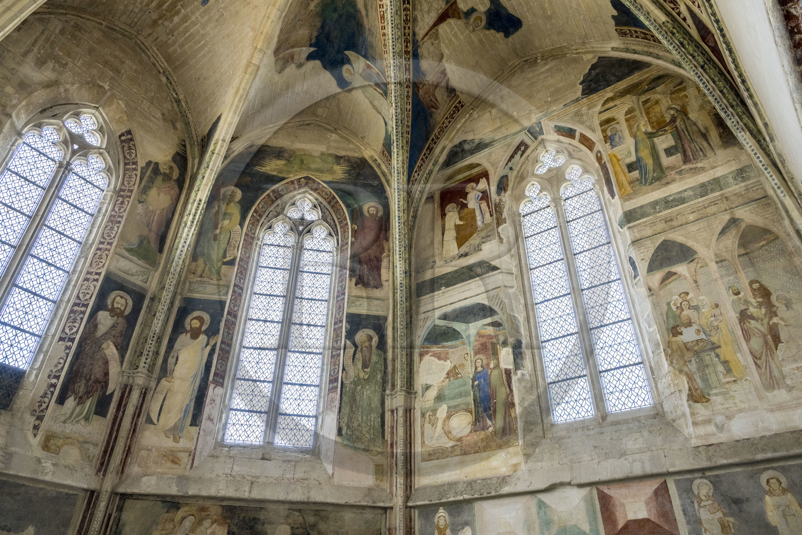 France (30), Gard, Villeneuve-lès-Avignon, la Chartreuse Notre-Dame-du-Val-de-Bénédiction, la chapelle des fresques réalisées par Matteo Giovannetti attenante au Grand Tinel