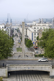 France, Finistère, Brest, Rue de Siam which goes down to the port